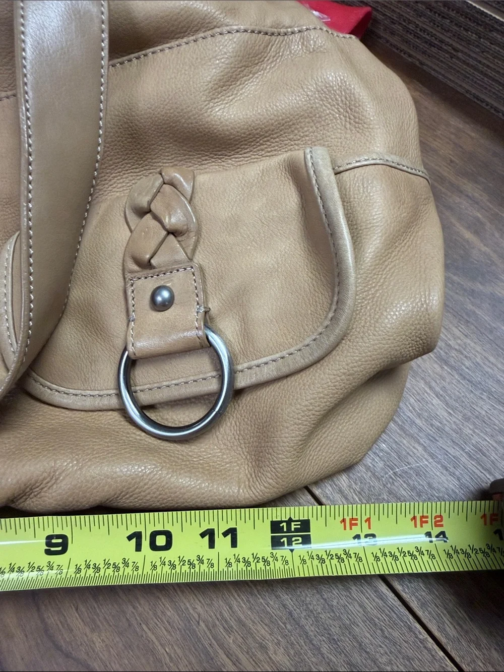 Kenneth Cole Reaction Tan Leather Hobo Bag Vintage Y2K